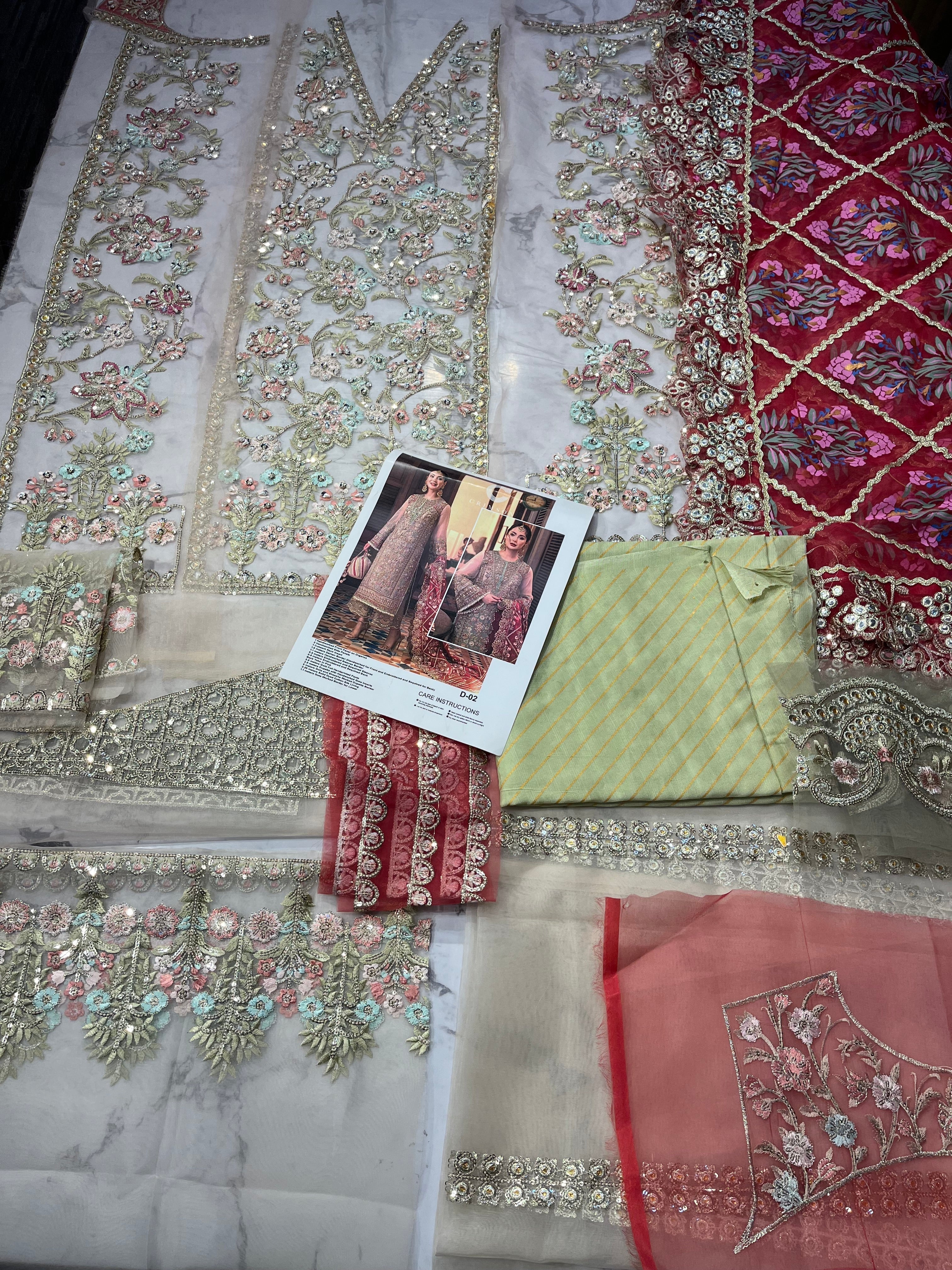 D2 pakistani fashion outfit in pink tones.