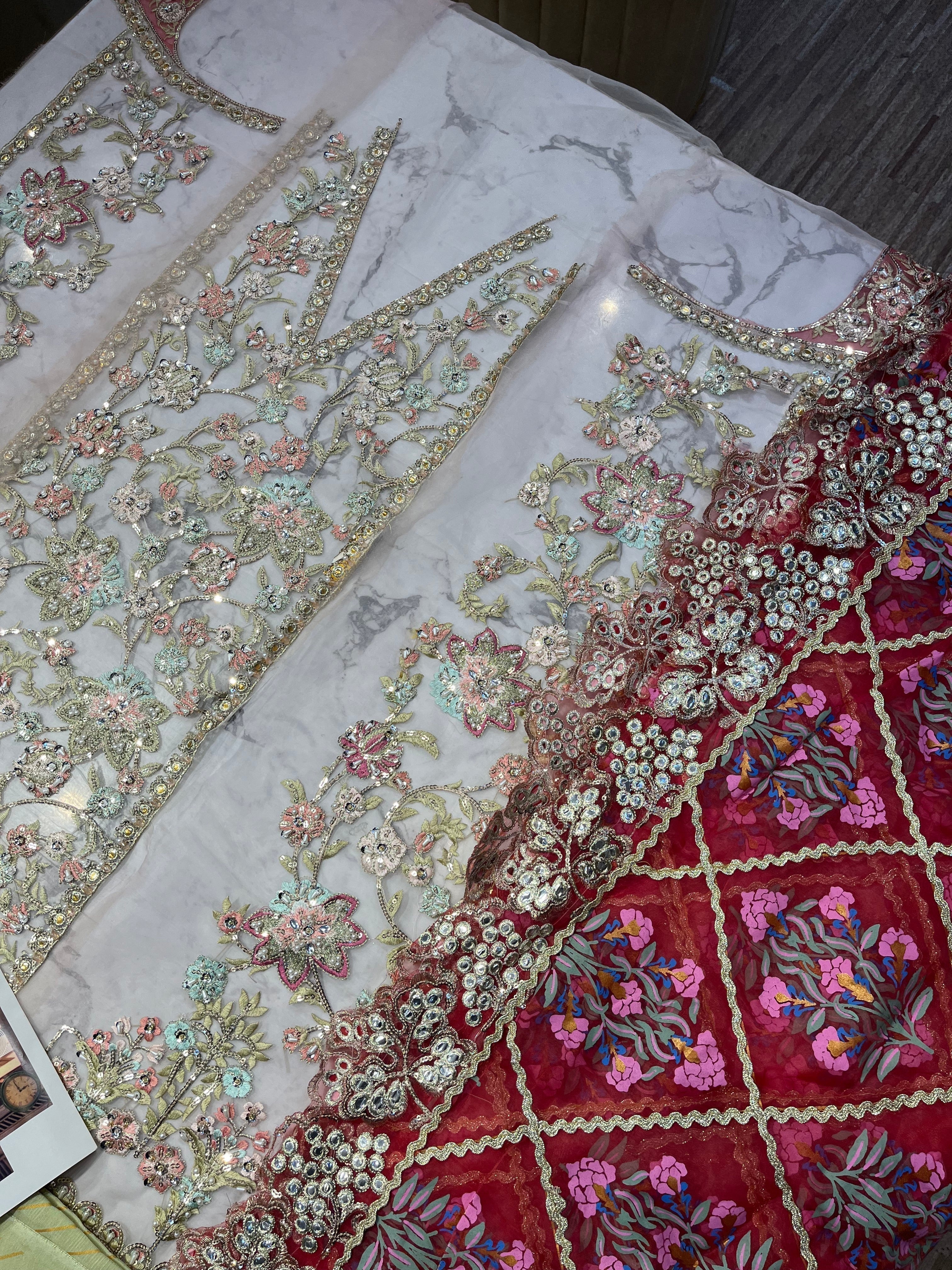 D2 pakistani fashion outfit in pink tones.