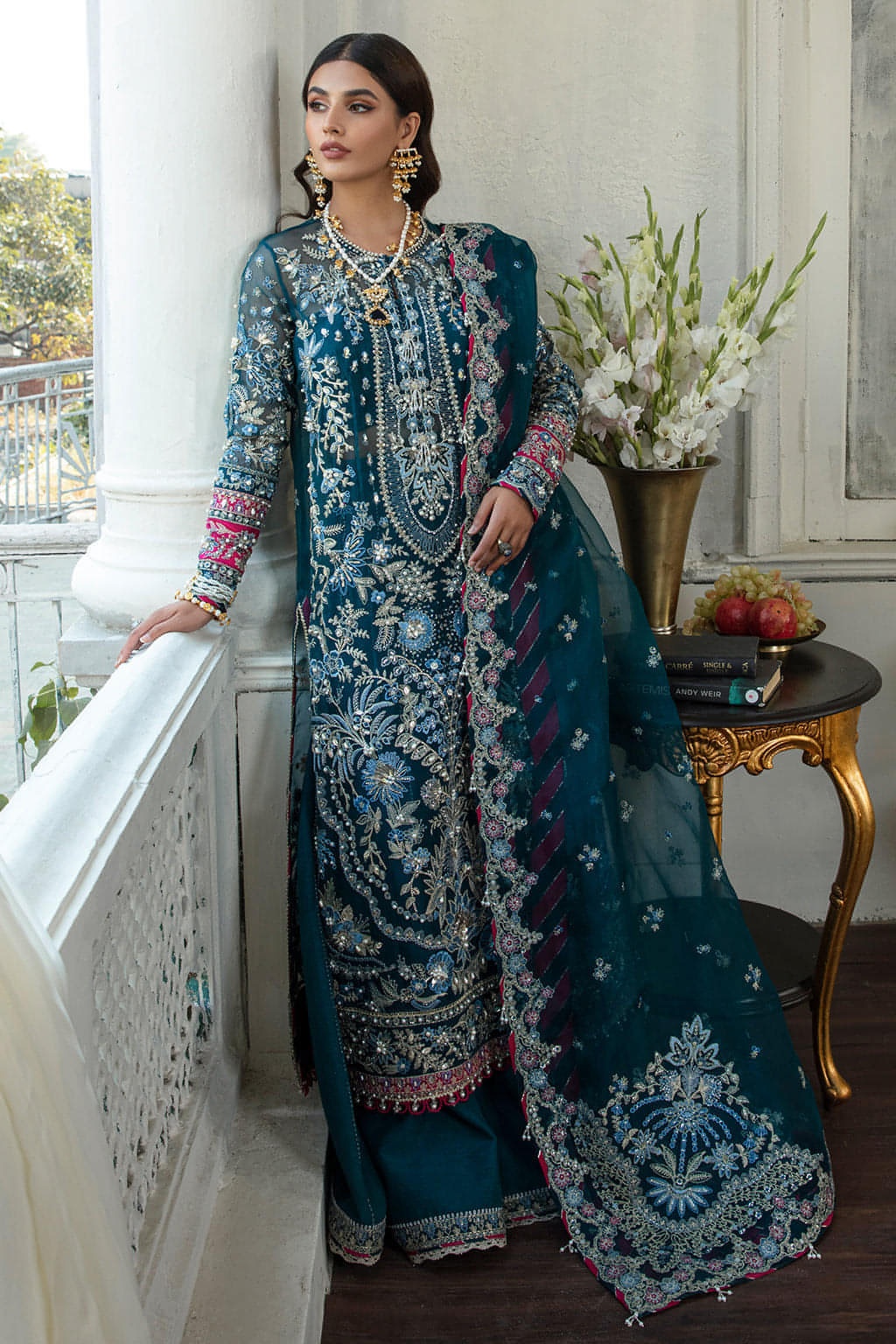 DIANA pakistani fashion outfit with coordinated formal styling.