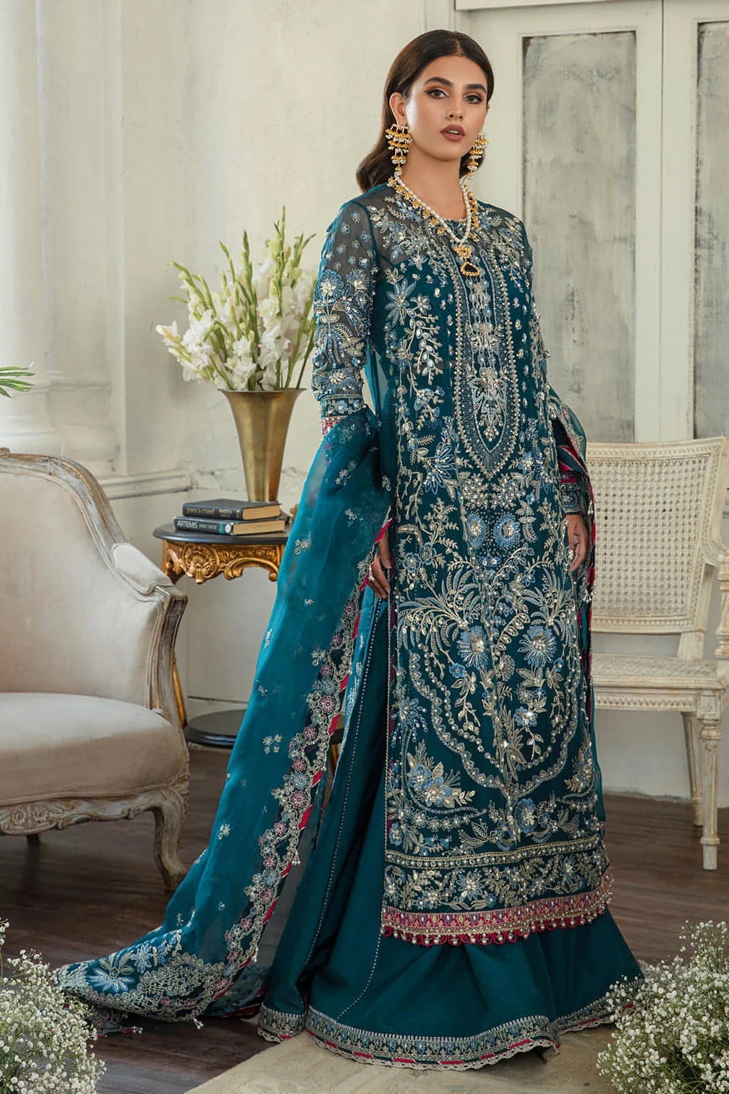DIANA pakistani fashion outfit with coordinated formal styling.