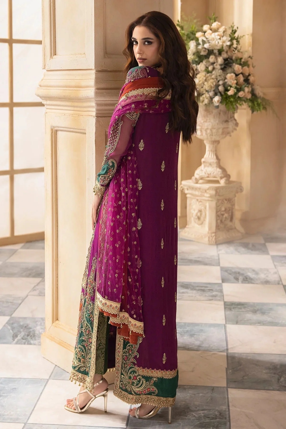 DJ-08 pakistani fashion outfit with coordinated formal styling.