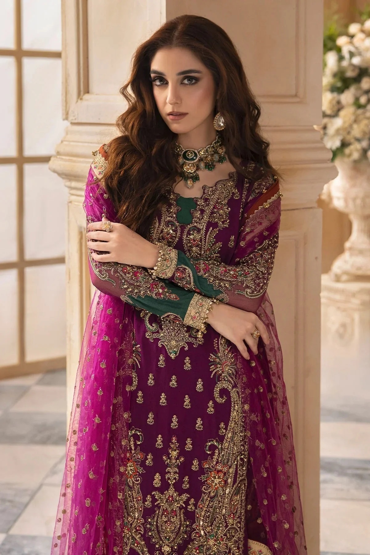 DJ-08 pakistani fashion outfit with coordinated formal styling.