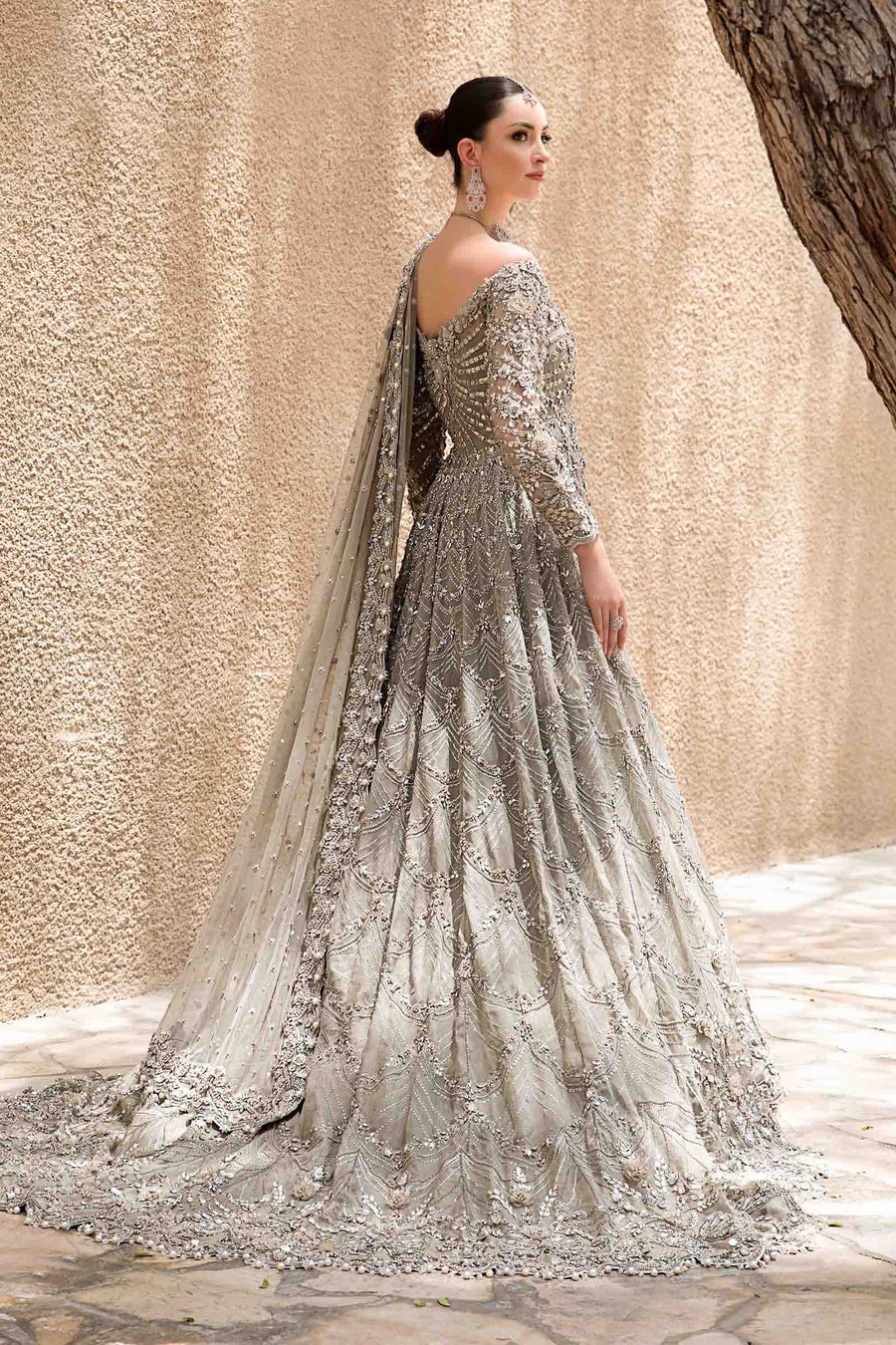 EX-152 pakistani fashion outfit in coffee tones.