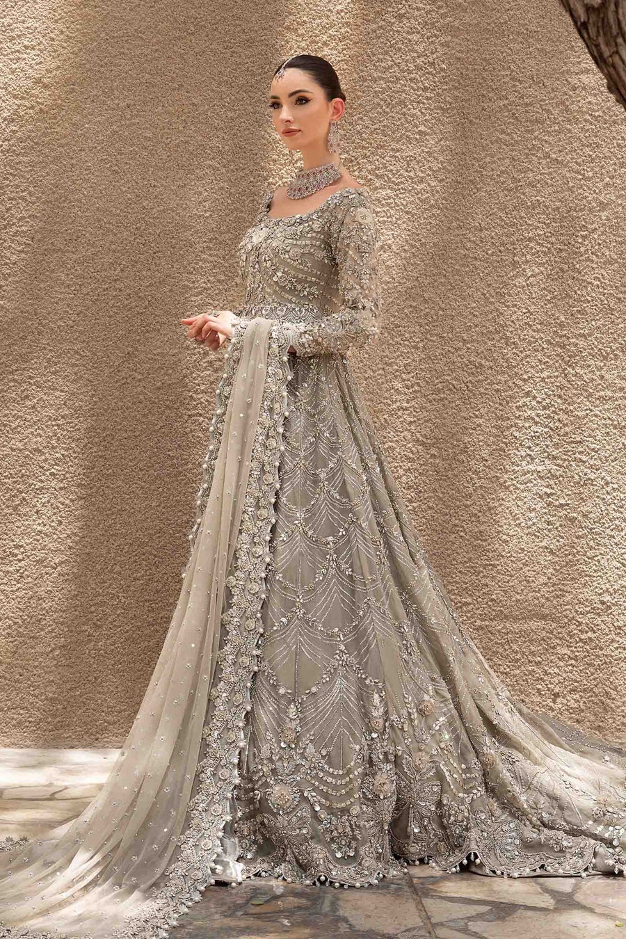 EX-152 pakistani fashion outfit in coffee tones.