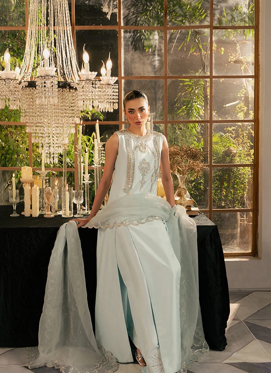 KHAKHA pakistani fashion outfit with coordinated formal styling.