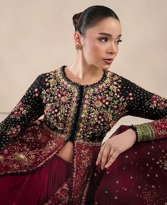 Lucienne pakistani fashion outfit in black tones.