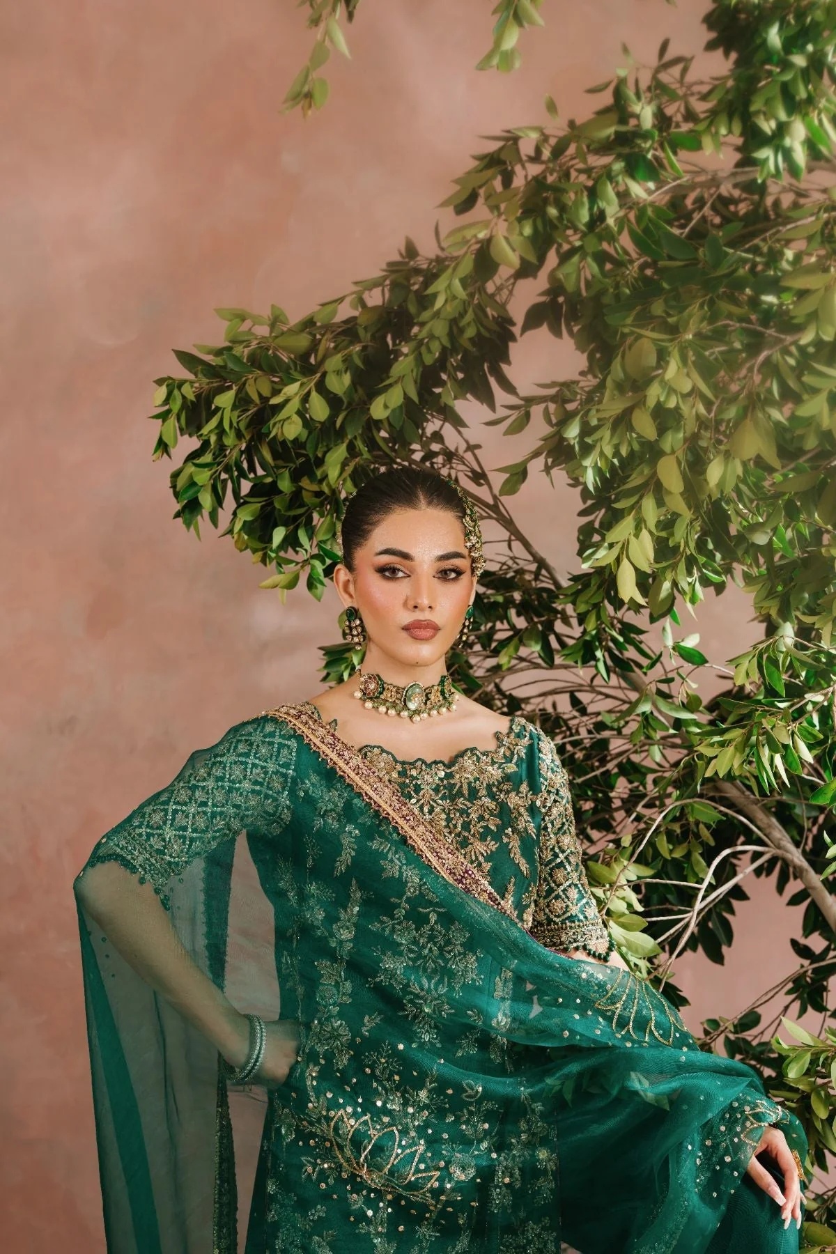 MEHRMA pakistani fashion outfit with coordinated formal styling.