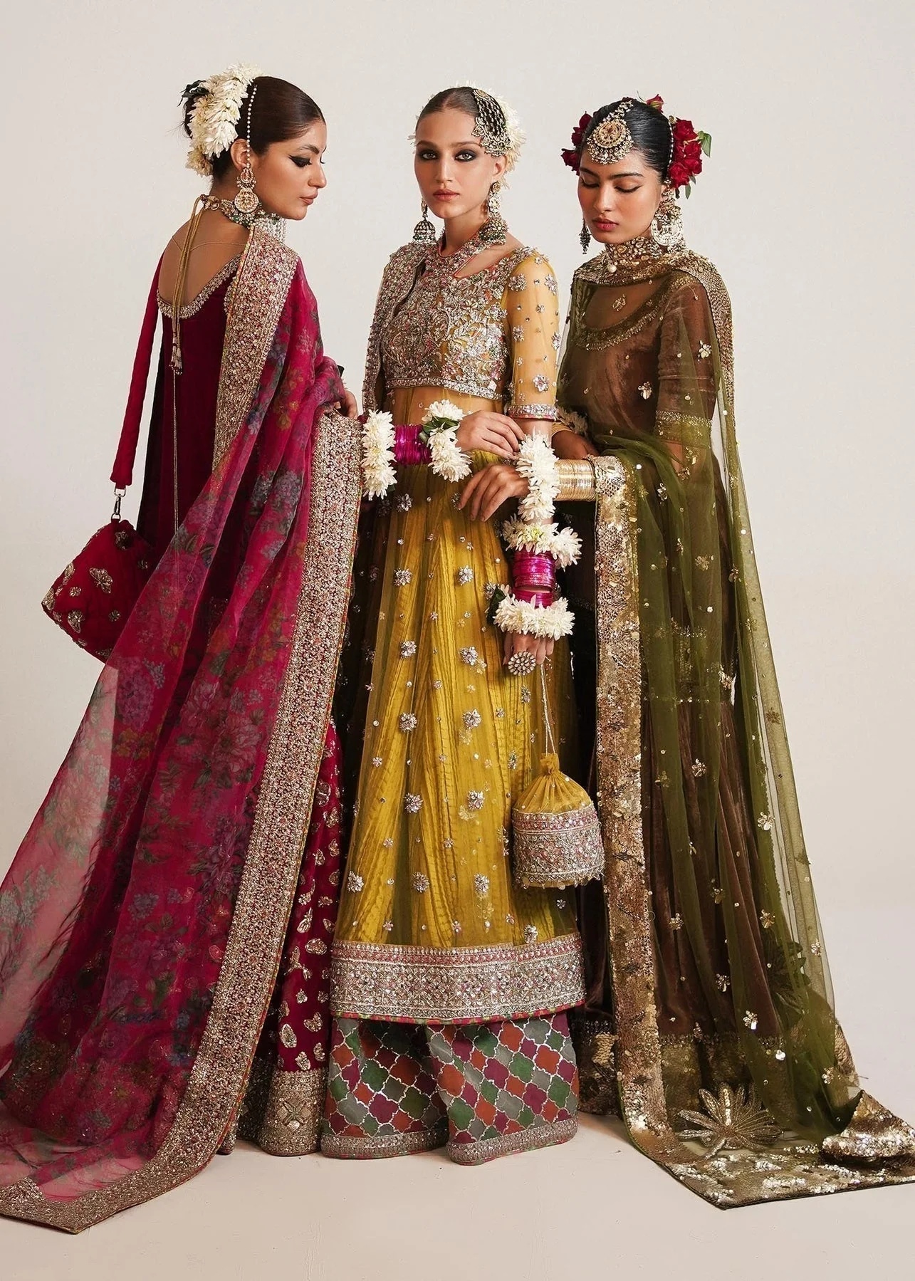 MOORE pakistani fashion outfit in yellow tones.