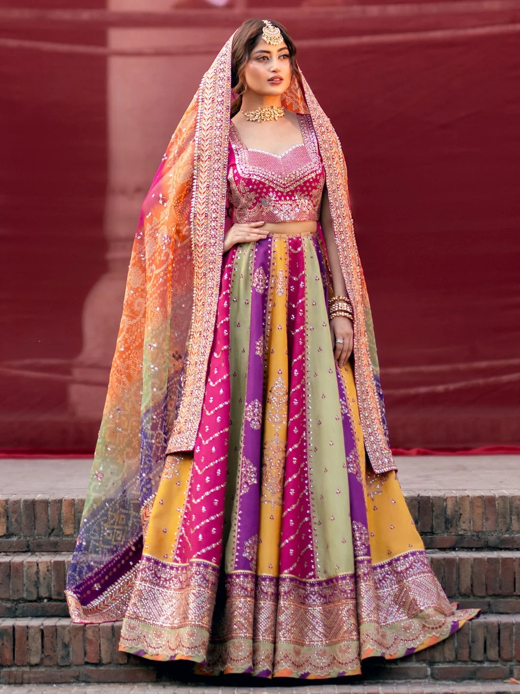 Mala pakistani fashion outfit with coordinated formal styling.