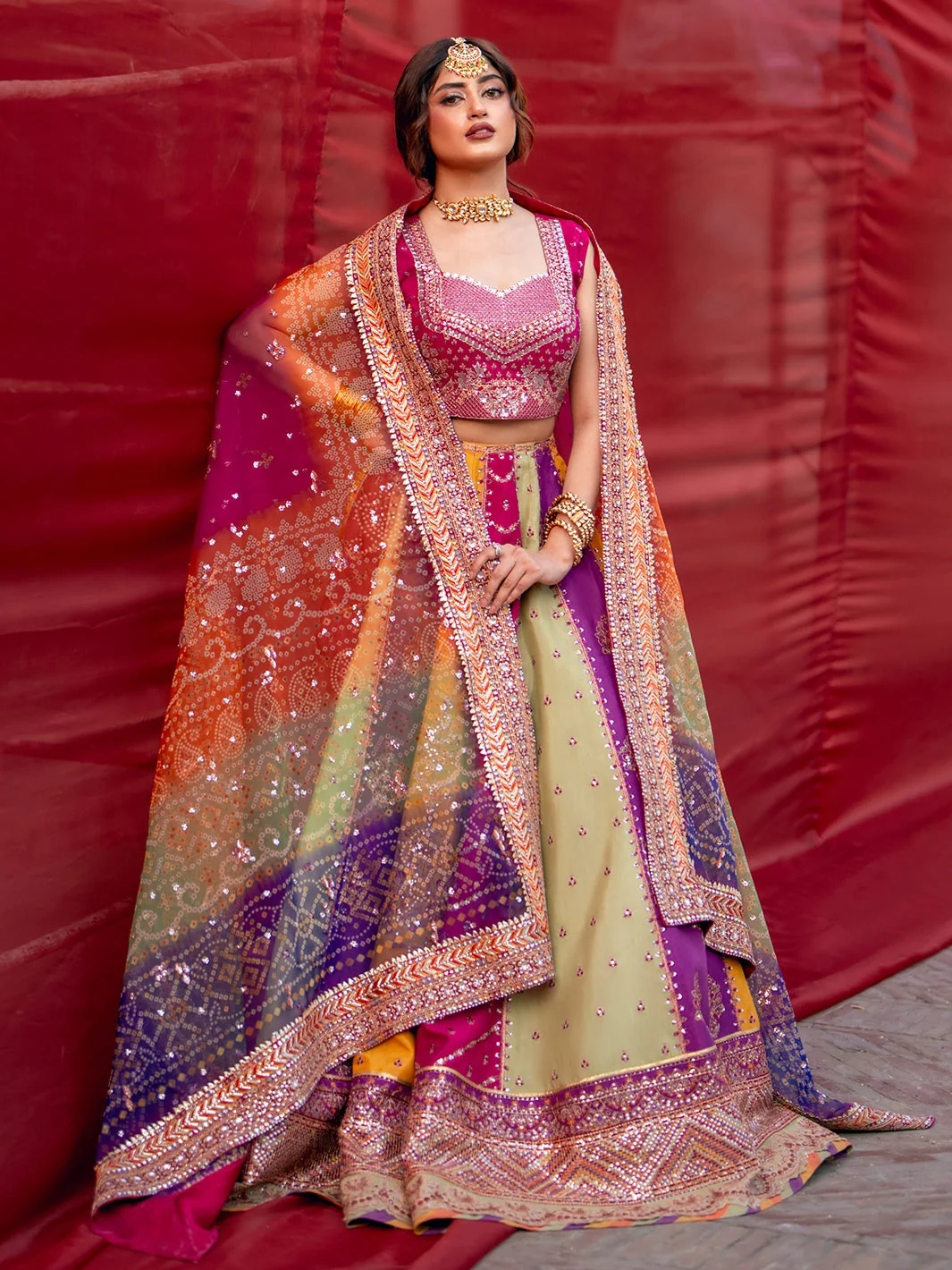 Mala pakistani fashion outfit with coordinated formal styling.