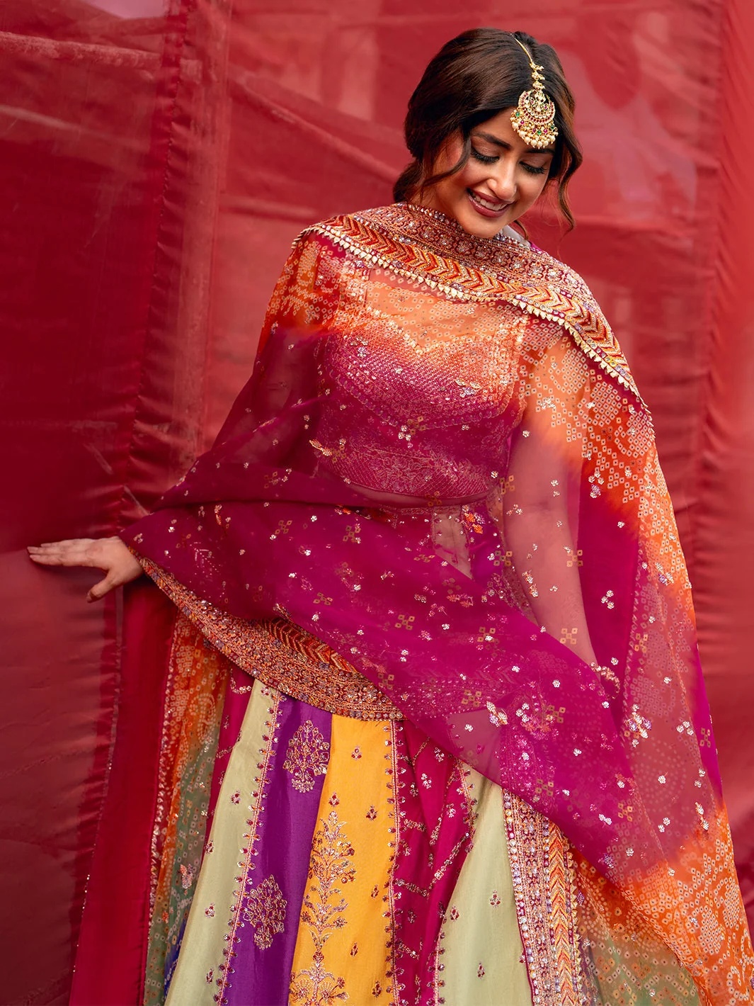 Mala pakistani fashion outfit with coordinated formal styling.