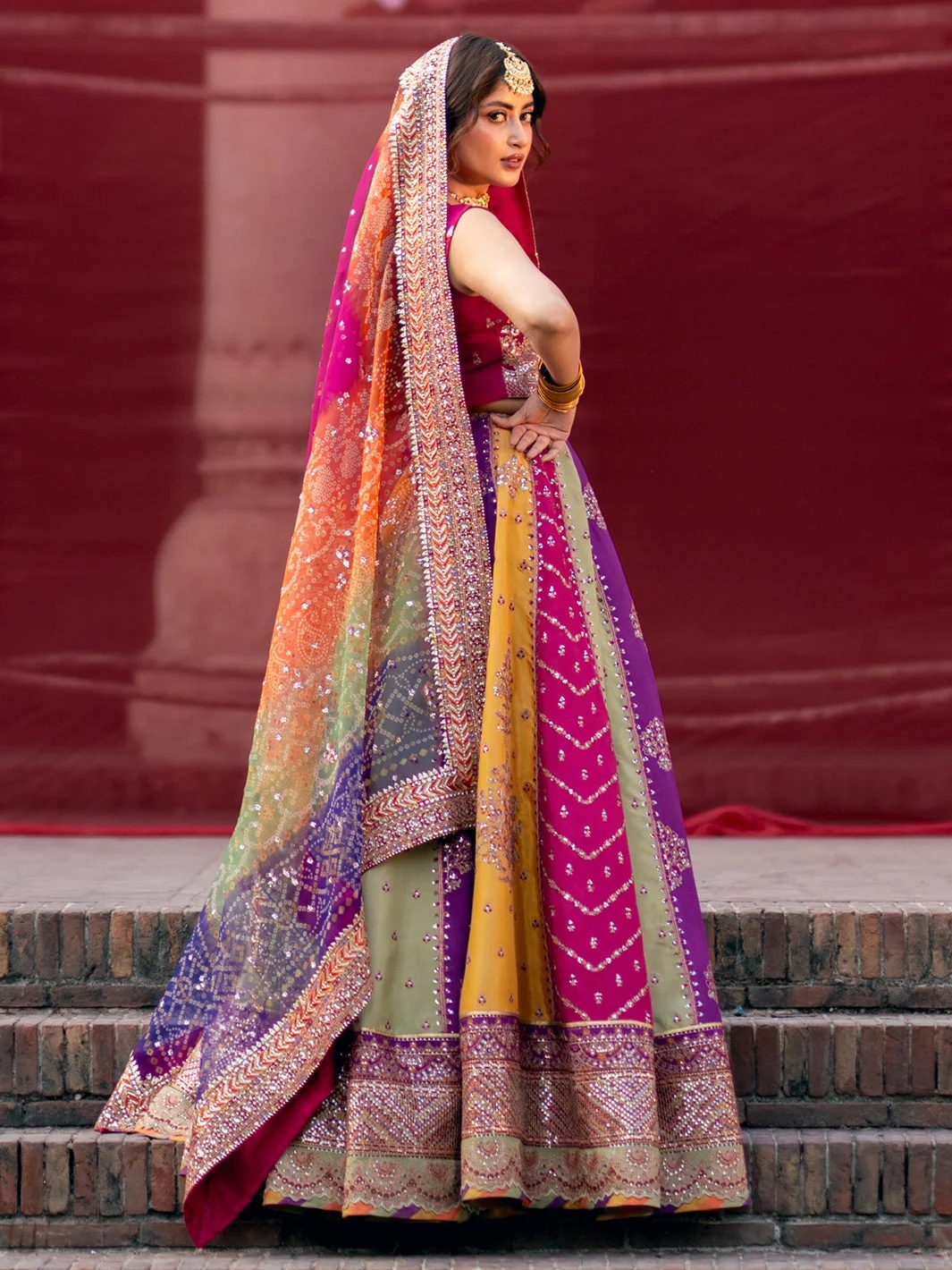 Mala pakistani fashion outfit with coordinated formal styling.