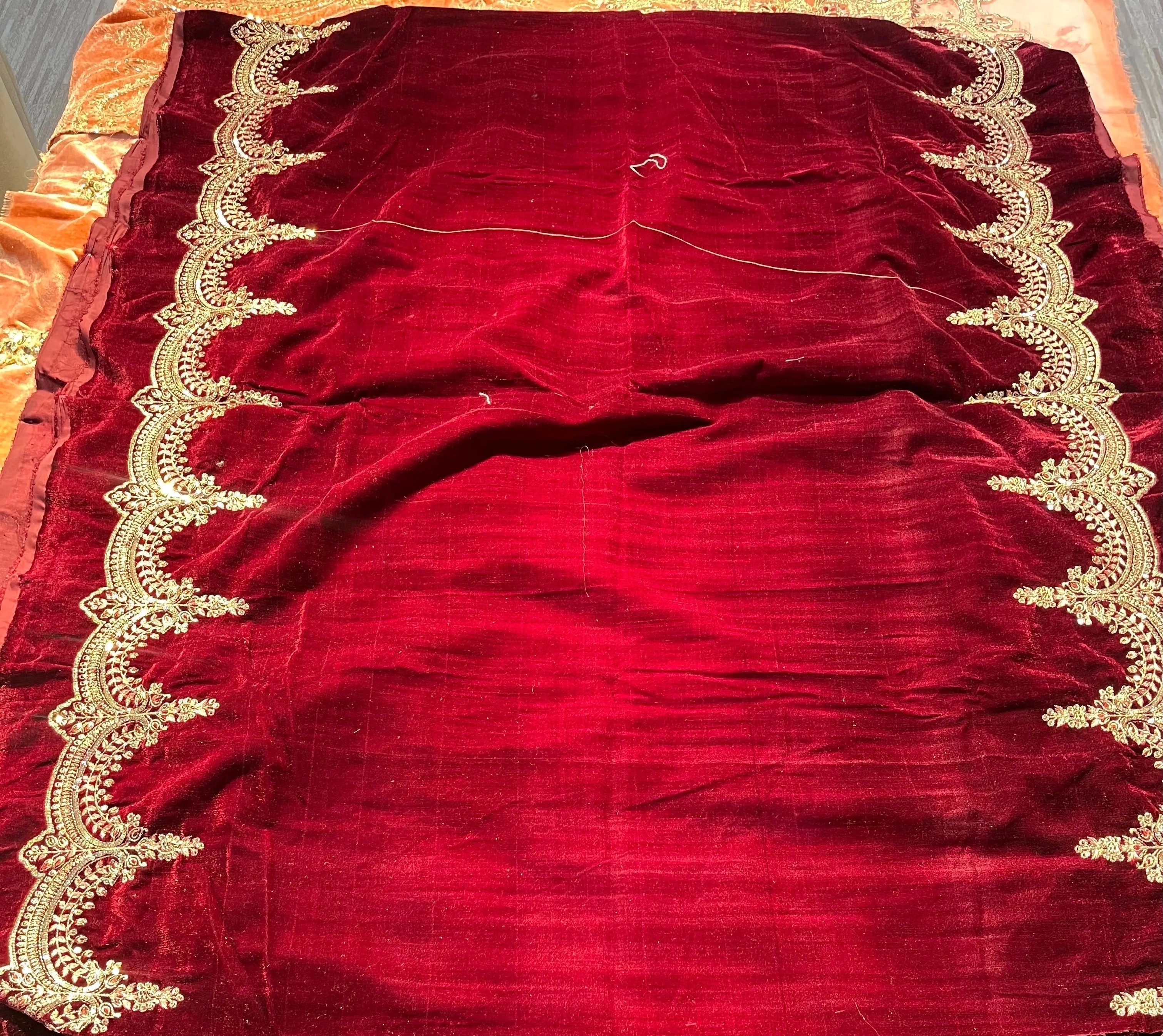 Merlot pakistani fashion outfit in burgundy, gold, pink, maroon…