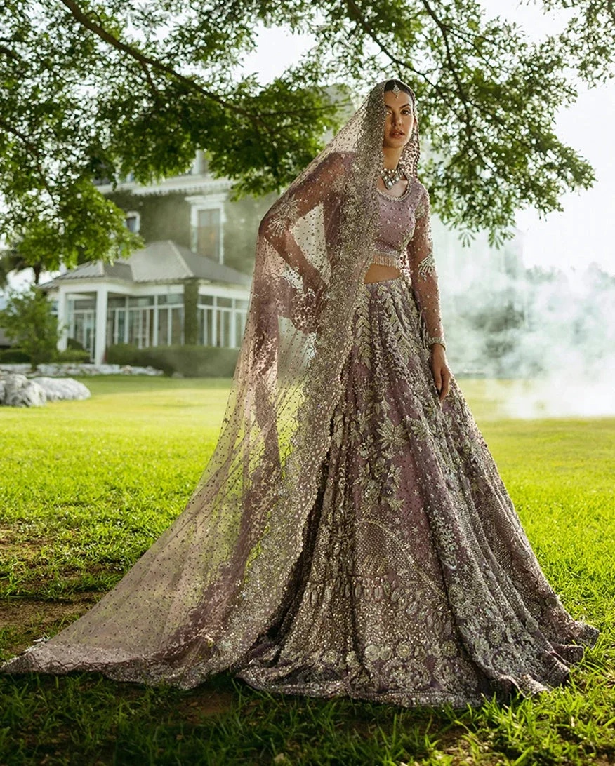 Mirabelle pakistani fashion outfit in purple tones.
