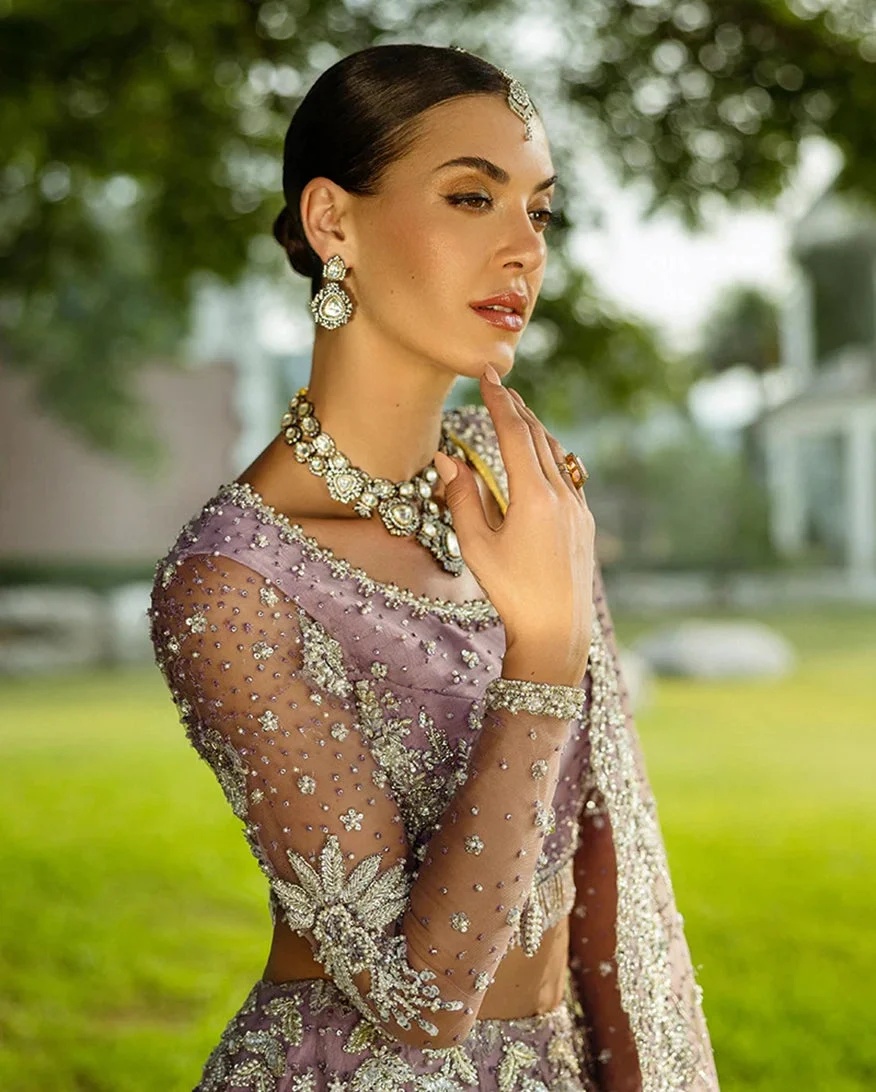 Mirabelle pakistani fashion outfit in purple tones.