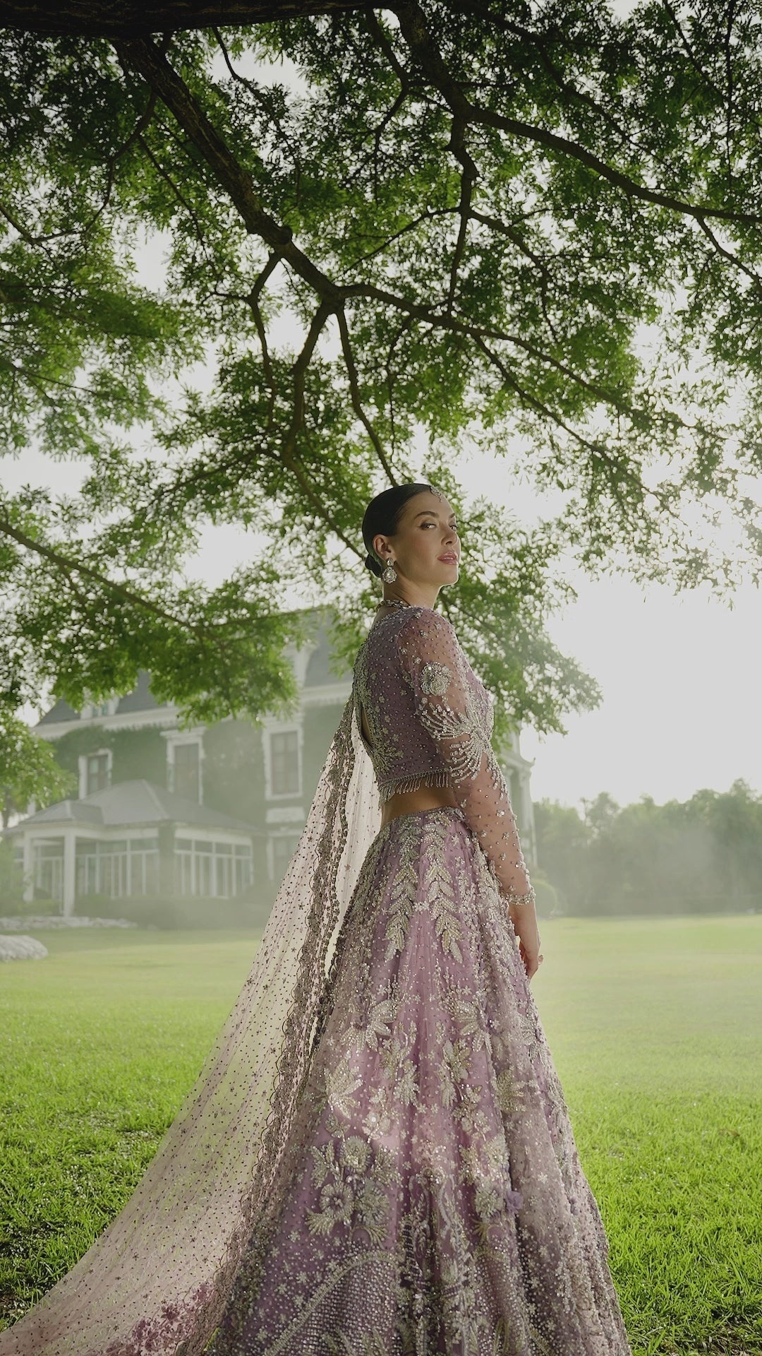 Mirabelle pakistani fashion outfit in purple tones.