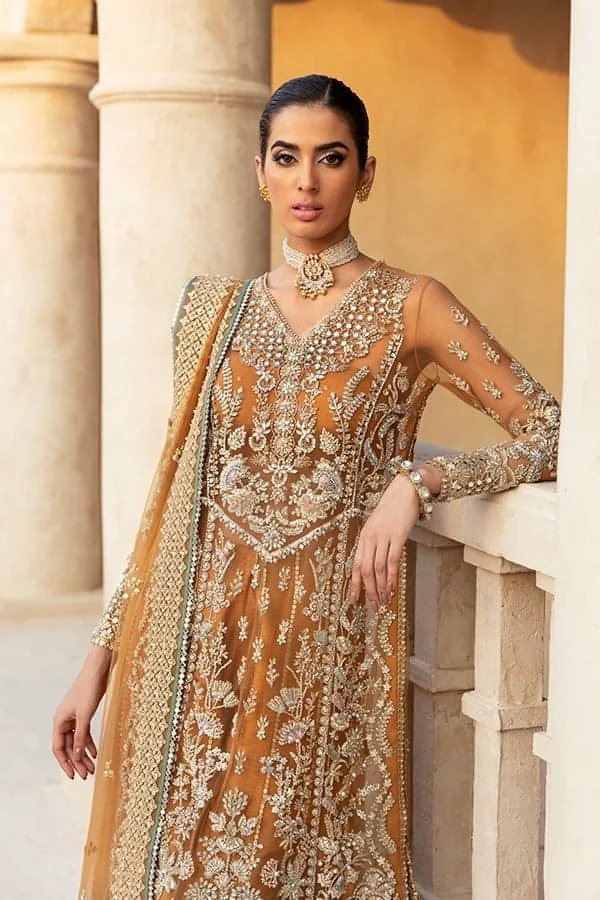 NAIRA pakistani fashion outfit in pink, lilac, rust tones.