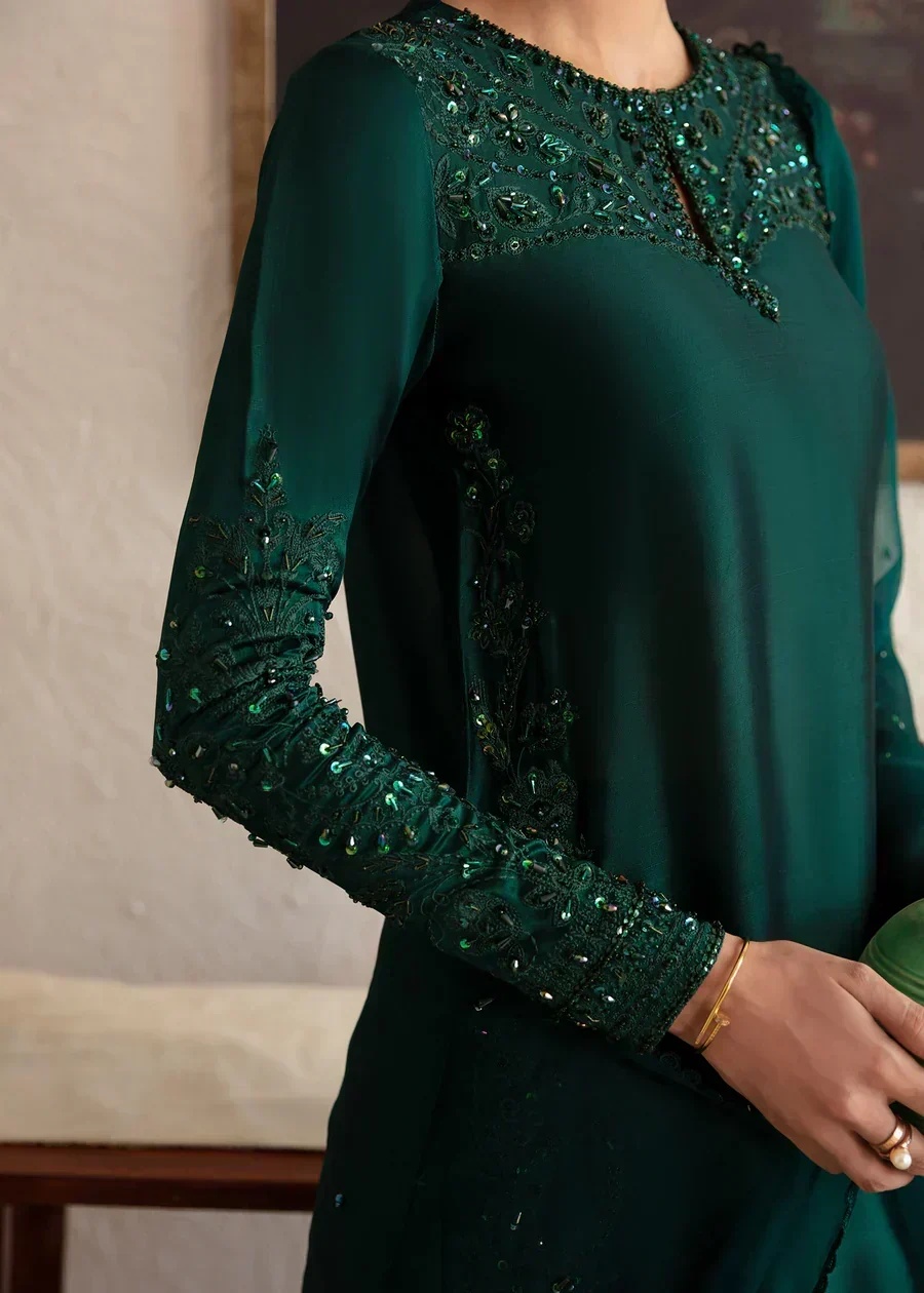 NEVA pakistani fashion outfit in green tones.