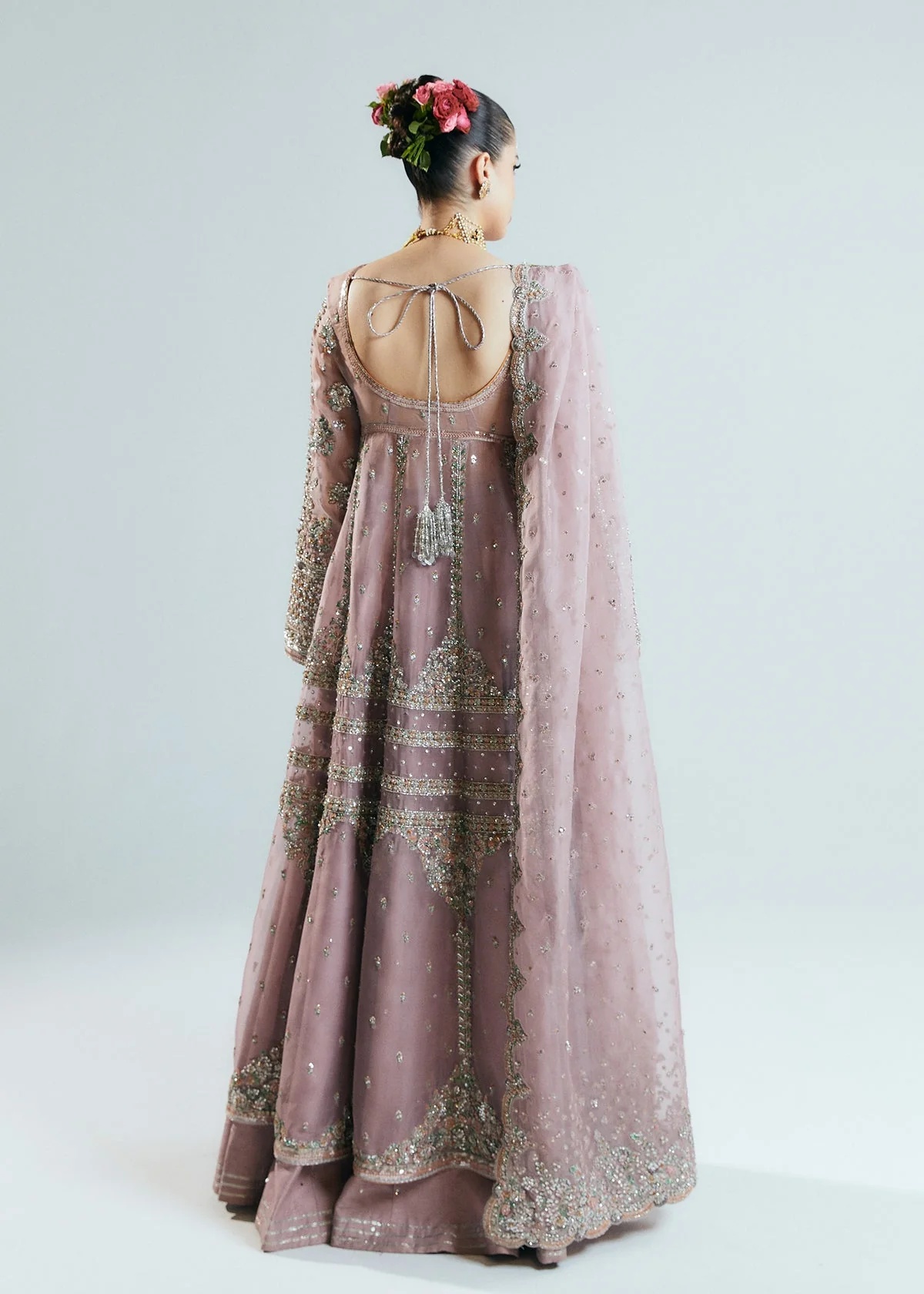 Rosabelle Pakistani fashion outfit in pink, lilac tones.