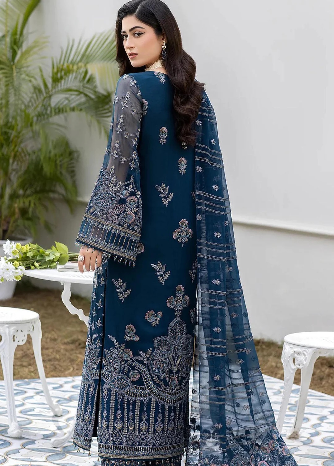 SF-001 pakistani fashion outfit with coordinated formal styling.