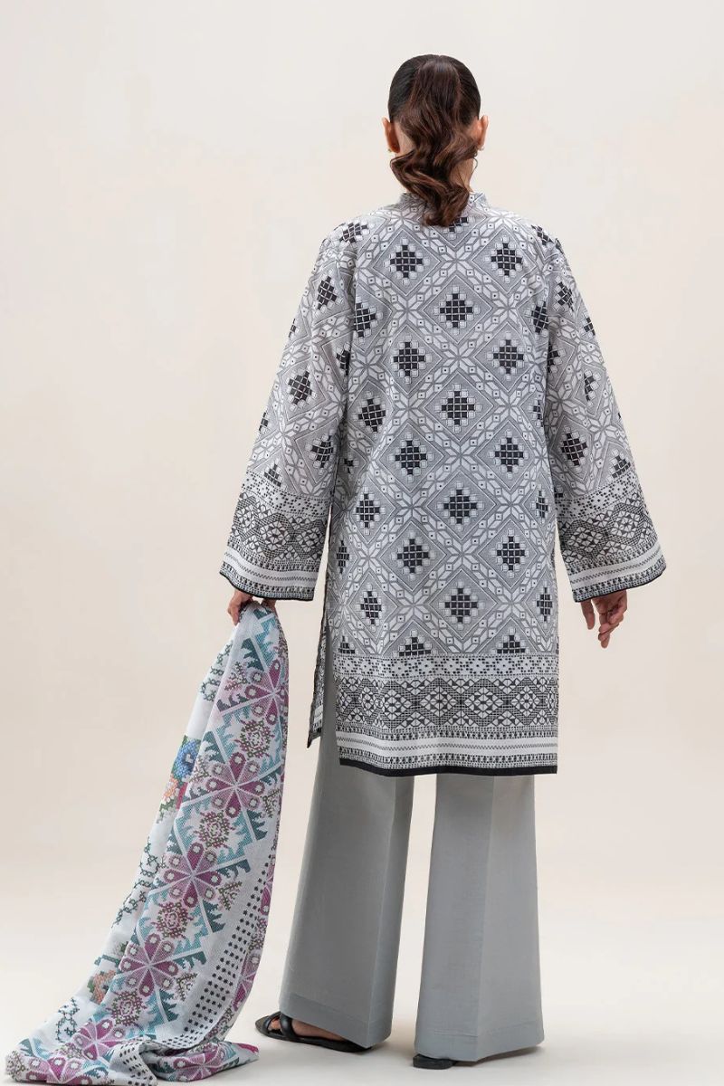 Beechtree Original - 3 Piece Print Lawn Suit-royal Garden (Stitched)