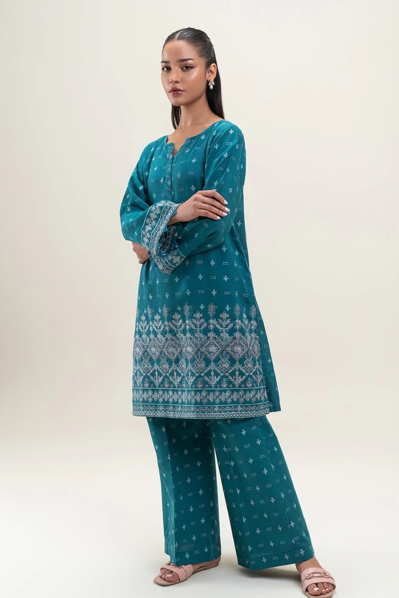 Beechtree Original - 2 Piece Print Lawn Suit-botanical Glow (Stitched)