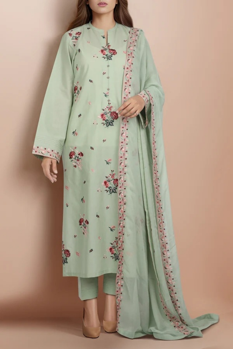 Saya Original - 3 Pcs Printed Lawn Suit with Lace and Hand Work…