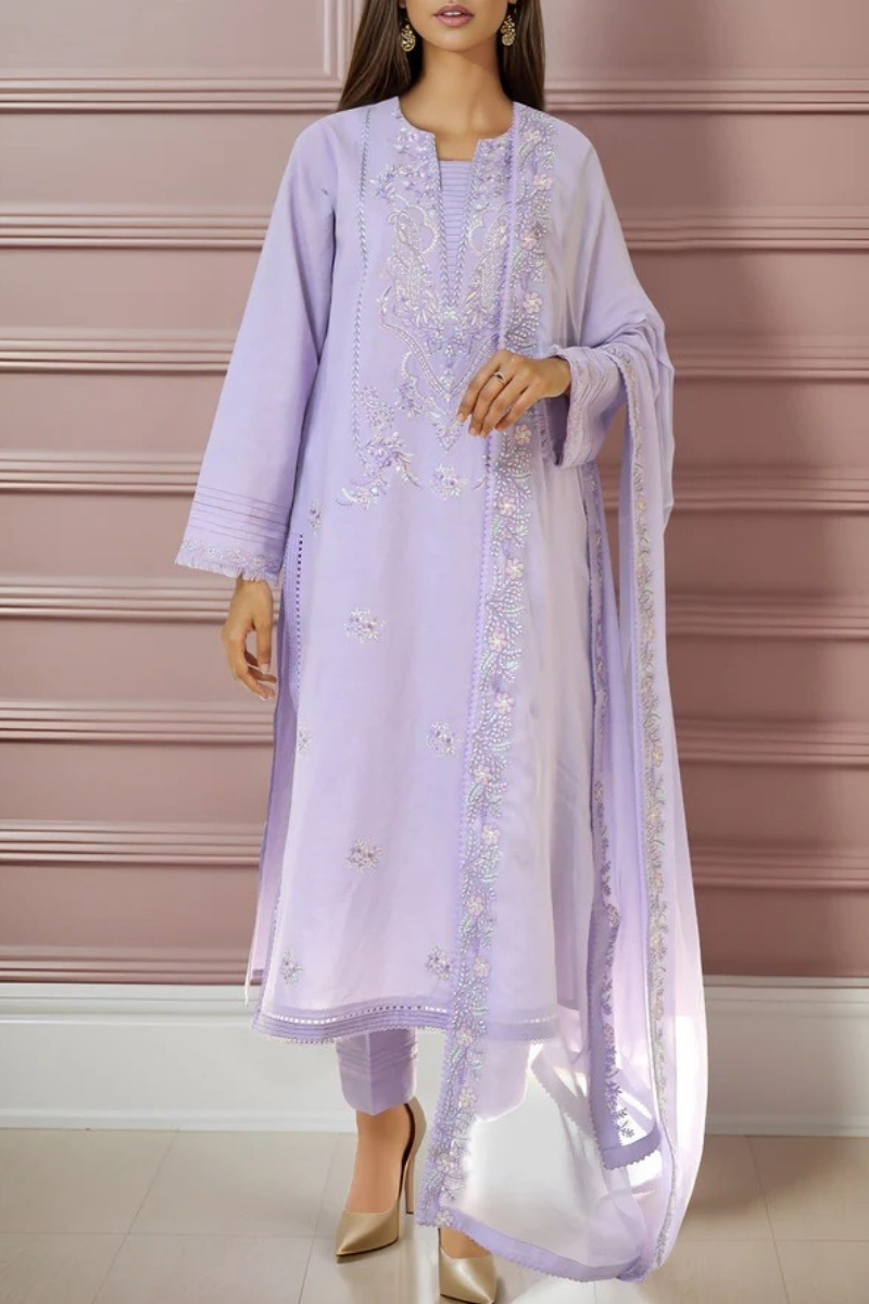 Saya Original - 3 Pcs Printed Lawn Suit with Lace and Hand Work…
