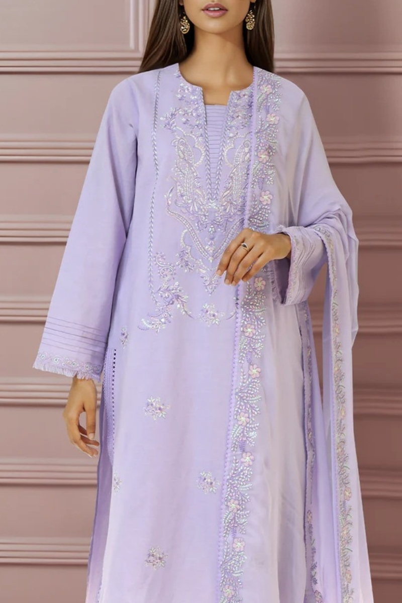 Saya Original - 3 Pcs Printed Lawn Suit with Lace and Hand Work…