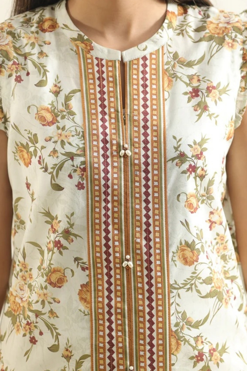Saya Original - 3 Pcs Printed Lawn Suit with Lace and Hand Work…