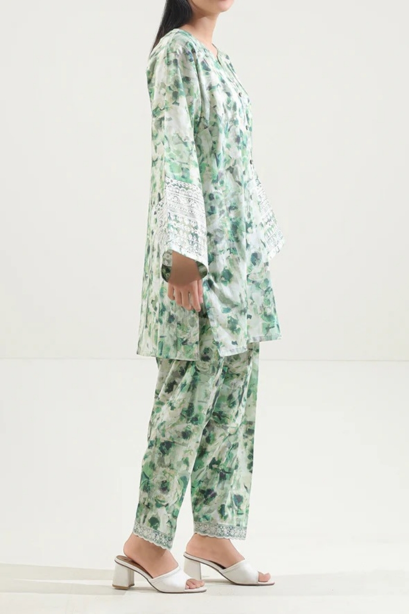 Saya Original - 3 Pcs Printed Lawn Suit with Lace and Hand Work…