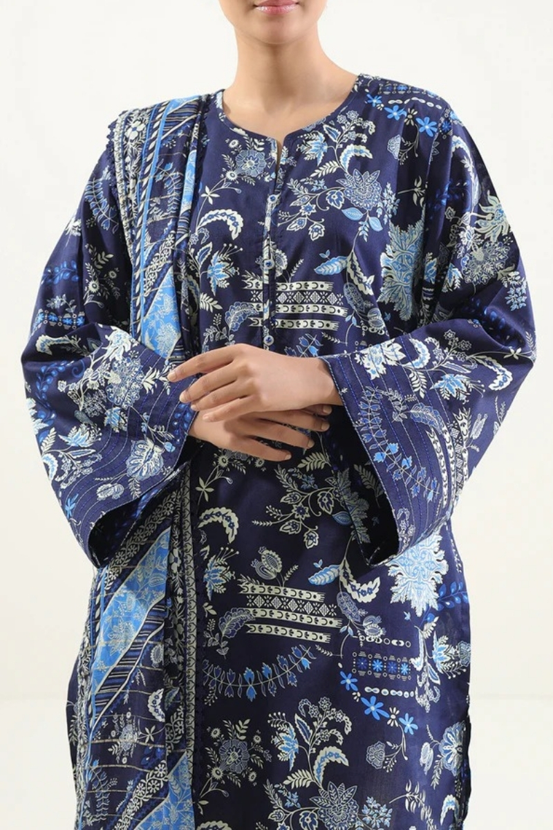Saya Original - 3 Pcs Printed Lawn Suit with Lace and Hand Work…
