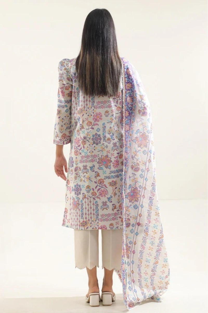 Saya Original - 3 Pcs Printed Lawn Suit with Lace and Hand Work…