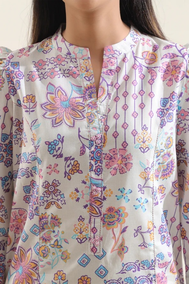 Saya Original - 3 Pcs Printed Lawn Suit with Lace and Hand Work…