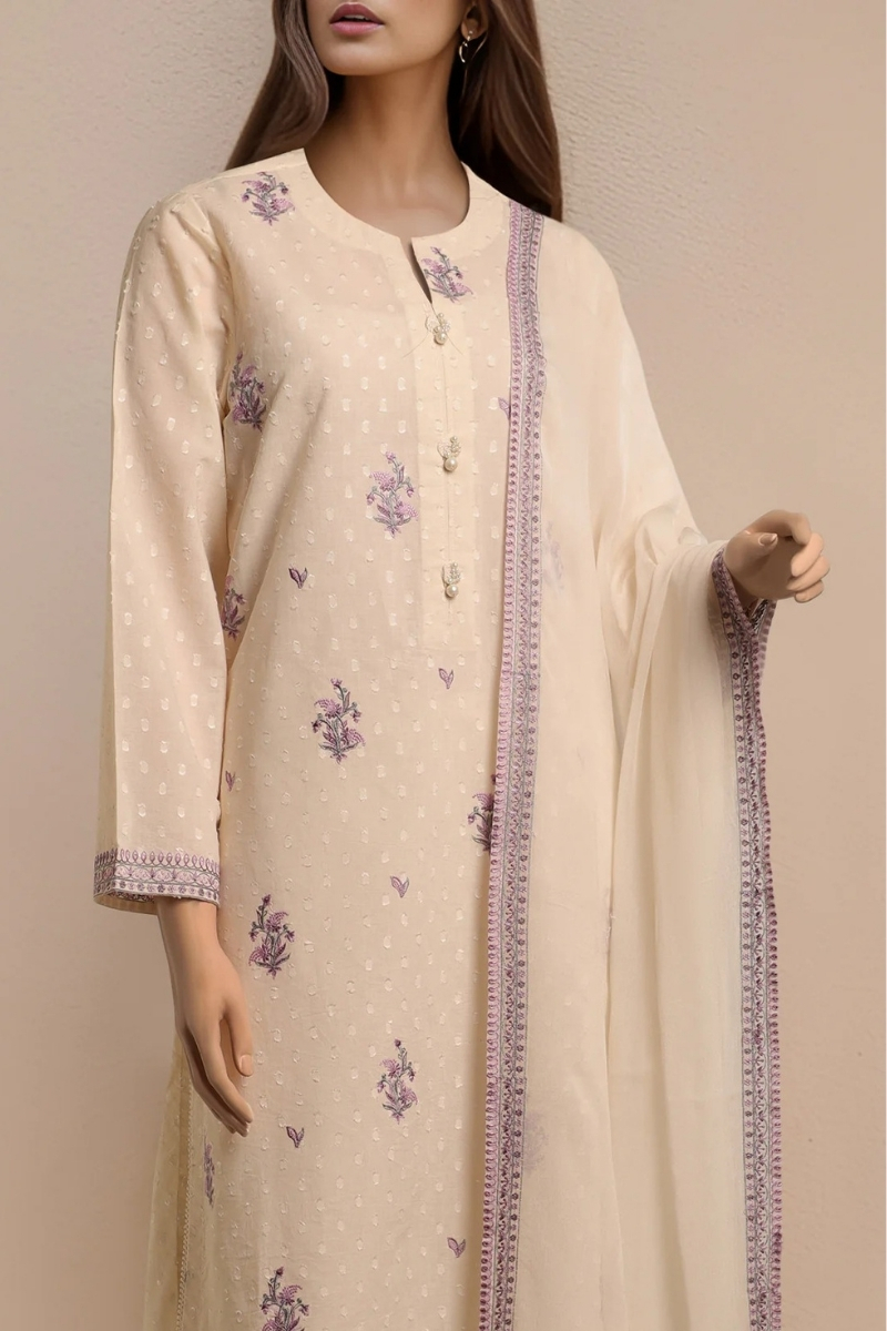 Saya Original - 3 Pcs Printed Lawn Suit with Lace and Hand Work…