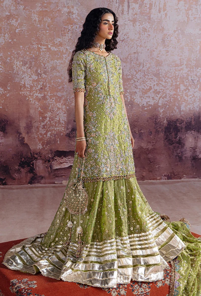 Shadan pakistani fashion outfit with coordinated formal styling.