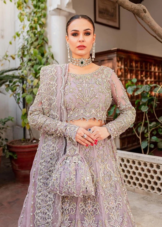 Zarish-KM-04 pakistani fashion outfit in lilac tones.