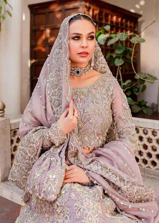 Zarish-KM-04 pakistani fashion outfit in lilac tones.
