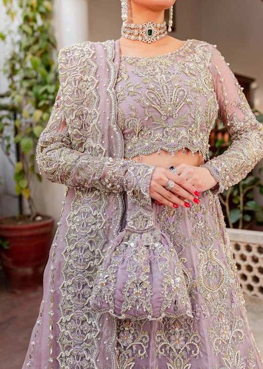 Zarish-KM-04 pakistani fashion outfit in lilac tones.